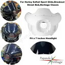 ホワイトヘッドランプフェアリングカバーウインドスクリーンアイアンブラケットハーレーストリートボブ FXBB White Headlamp Fairing Cover Windscreenr Iron Bracket For Harley Street Bob FXBB