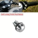クロームセルフロックスイッチプッシュボタンヘッドフォグライトスイッチボタンソフテイル用 Chrome Self-Locking Switch Push Button Head Fog Light Switch Button For Softail