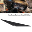 ラバーブラックヘッドライト眉まぶた眉毛ステッカートリムハーレーロードグライド用 Rubber Black Headlight Brow Eyelid Eyebrow Sticker Trim For Harley Road Glide