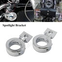 Universak CNC クローム ヘッドライト スポットライト フォグ ライト ブラケット 1-1/4 インチ バー チューブ用 Universak CNC Chrome Headlight Spotlight Fog Light Bracket For 1-1/4" Bars Tubes