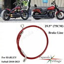 レッド 75cm ステンレス ブレーキライン ハーレー ソフテイル ヘリテージ クラシック FLHC /S用 Red 75cm Stainless Brake Line For HARLEY Softail Heritage Classic FLHC /S