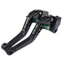 ショート ブラック グリーン ブレーキ & クラッチ レバー セット Kawasaki ZX6R / 636 2019-2024 Short Black Gre...
