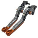 KTM 890 デューク R 2020-2024 |アジャスタブルクラッチブレーキレバーセット チタン/オレンジ KTM 890 Duke R 2020-2024 | Adjustable Clutch Brake Lever Set Titanium / Orange(2)