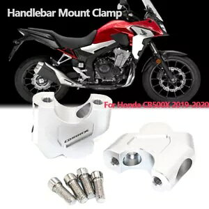 20 ミリメートル CNC オフセットハンドルバーマウントクランプライザーアダプターホンダ CB500X2019-2020 20mm CNC Offset Handlebar Mount Clamp Riser Adapters For Honda CB500X2019-2020