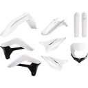 ホワイト Polisport DGP エンデューロ プラスチック キット フォーク ガードとヘッドライト マスク付き White Polisport DGP Enduro Plastic Kit With Fork Guards And Headlight Mask For