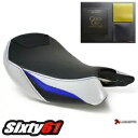 スズキ GSXS 1000 シートカバー ゲル付き 2015-2020 Luimoto フロント ホワイト ブルー カーボン Suzuki GSXS 1000 Seat Cover with Gel 2015-2020 Luimoto Front White Blue Carbon