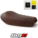 トライアンフ スクランブラー シート カバー ジェル 2017-2020 ヴィンテージ ダークブラウン ルイモト レザー Triumph Scrambler Seat Cover Gel 2017-2020 Vintage Dark Brown Luimoto Leather