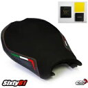 Ducati 848 1098 1198 シートカバー ジェル付き 2008-2012 2013 Luimoto レッドステッチ スエード Ducati 848 1098 1198 Seat Cover with Gel 2008-2012 2013 Luimoto Red Stitch Suede