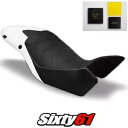 トライアンフ スピード トリプル シート カバーとジェル 2011-2015 ホワイト ブラック Luimoto カーボン Triumph Speed Triple Seat Cover and Gel 2011-2015 White Black Luimoto Carbon