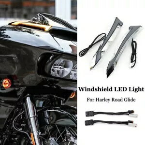 ハーレー FLTRXST ロードグライド ST 2022 トレーサー LED フロントガラストリムライトクローム For Harley FLTRXST Road Glide ST 2022 Tracer LED Windshield Trim Lights Chrome