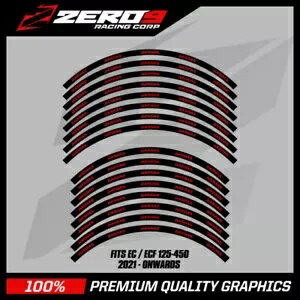 GasGas リム デカール EC ECF 21" / 18" MX モトクロス グラフィック デカール BLK/RED GasGas Rim Decals EC ECF 21" / 18" MX Motocross Graphics Decals BLK/RED