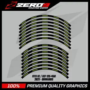 GasGas リム デカール EC ECF 21" / 18" MX モトクロス グラフィック デカール BLK/YEL-F GasGas Rim Decals EC ECF 21" / 18" MX Motocross Graphics Decals BLK/YEL-F