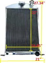 5 行アルミラジエーター 1933-1934 フォード車用シボレー 350 V8 自動 AT 5 Row Aluminum Radiator For 1933-...