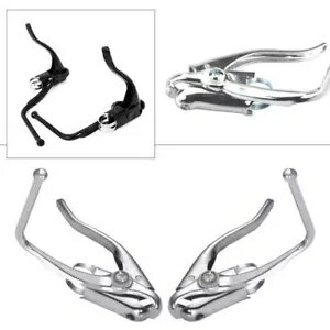1 ペアアルミ合金ロードバイクシルバーハンドルブレーキレバー C ブレーキと V ブレーキ 1Pair Aluminu..