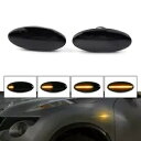 2x ダイナミック LED サイドマーカーターンシグナルライト日産キャシュカイジュークエクストレイル用 2x Dynamic LED Side Marker Turn Signal Light For Nissan qashqai juke x-trail