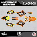 Kawasaki KLX300SM 2020 2021 2022 2023 Warrior シリーズ用グラフィックスキット - オレンジ Graphics Kit for Kawasaki KLX300SM 2020 2021 2022 2023 Warrior Series - Orange