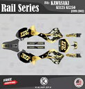 Kawasaki KX125 KX250 (1999-2002) レール用グラフィックスキット - ゴールド Graphics Kit for Kawasaki KX125 KX250 (1999-2002) Rail - GOLD(2)
