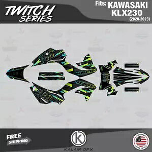 KAWASAKI KLX230 (2020-2023) Twitch 用グラフィックスキット - ライム Graphics Kit for KAWASAKI KLX230 (2020-2023) Twitch - Lime(2)