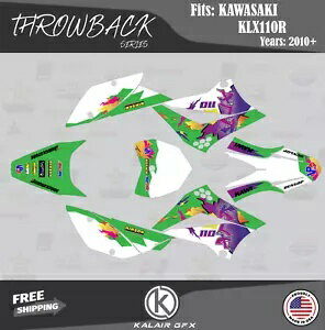 Kawasaki KLX110 KLX110R/RL (2010-2024) 先祖返りシリーズ - レトロ用グラフィックスキット Graphics Kit for Kawasaki KLX110 KLX110R/RL (2010-2024) Throwback Series - Retro(2)