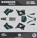 KAWASAKI KX125 KX250 1996-1998 Warrior シリーズ用グラフィックスキット - ティールシフト Graphics Kit for KAWASAKI KX125 KX250 1996-1998 Warrior Series - Teal Shift(2)