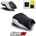 BMW K1600GT シート カバーとジェル 2011-2019 2020 ホワイト ブルー Luimoto テックグリップ スエード BMW K1600GT Seat Covers and Gel 2011-2019 2020 White Blue Luimoto Tec-Grip Suede