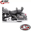 マスタング スタッズ付きスーパーソロシート 取り外し可能バックレスト ハーレー FLHX FLTR 08-20 Mustang Studded Super So...