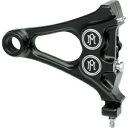 PM コントラストカット リアブレーキ一体型キャリパー ハーレー ソフテイル 08-14 ブラック PM Contrast Cut Rear Brake Int...