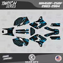 ヤマハ WR250F および WR450F 2003 2004 年用グラフィックスキット Twitch-Cyan Graphics Kit for YAMAHA WR250F and WR450F years 2003 2004 Twitch-Cyan