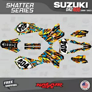 スズキ DRZ400 SM S E (全年式) シャッターシリーズ用グラフィックキット - オレンジ Graphics kit for Suzuki DRZ400 SM S E (All years) Shatter Series - Orange