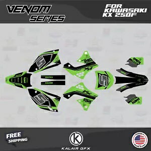 Kawasaki KX250F (2009-2012) KX 250F ヴェノム-グリーン-ブラック用グラフィックスキット Graphics Kit for Kawasaki KX250F (2009-2012) KX 250F Venom-Green-Black