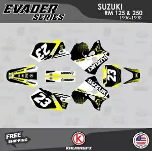グラフィックキット SUZUKI RM 125 RM 250 1996 1997 1998 EVADER-イエロー Graphics Kit for SUZUKI RM 125 RM 250 1996 1997 1998 EVADER-Yellow