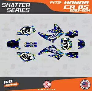 ホンダ CR 85 2003-2014 CR85 シャッター用グラフィックスキット - ブルー Graphics Kit for Honda CR 85 2003-2014 CR85 Shatter - Blue