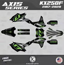 Kawasaki KX250F (2017-2020) KX 250F Axis シリーズ用グラフィックスキット - グリーンシフト Graphics Kit for Kawasaki KX250F (2017-2020) KX 250F Axis Series - Green Shift(2)