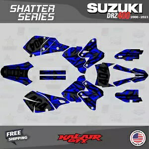 スズキ DRZ400 SM S E (全年式) シャッターシリーズ用グラフィックキット - ブルーグレー Graphics kit for Suzuki DRZ400 SM S E (All years) Shatter Series - Blue Gray