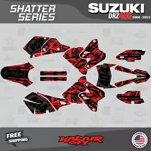 スズキ DRZ400 SM S E (全年式) シャッターシリーズ用グラフィックキット - レッドグレー Graphics kit for Suzuki DRZ400 SM S E (All years) Shatter Series - Red Grey