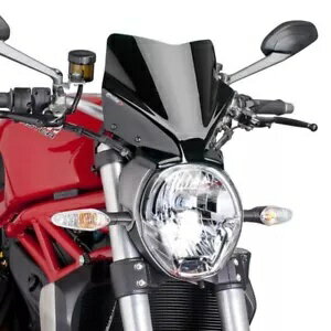 フロントガラス ネイキッド スポーツ プイグ ドゥカティ モンスター 1200/S 2014 - 2016 ブラック 7013N- WINDSHIELD NAKED SPORT PUIG FOR DUCATI MONSTER 1200/S 2014 - 2016 BLACK 7013N-