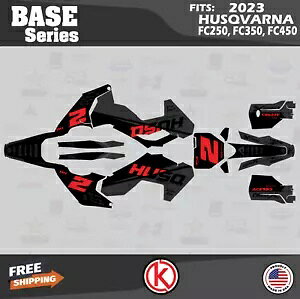 Husqvarna FC250 FC350 FC450 (2023+) Base シリーズ用グラフィックス キット - レッドシフト Graphics Kit for Husqvarna FC250 FC350 FC450 (2023+) Base Series - Red Shift 