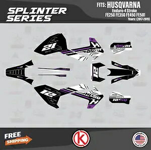 Husqvarna FE250 FE350 FE450 FE501 (2017-2019) スプリンターパープル用グラフィックキット Graphics Kit for Husqvarna FE250 FE350 FE450 FE501 (2017-2019) Splinter-Purple 