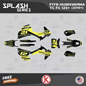 ハスクバーナ TC125 TC250 FC250 FC350 FC450 2019-2022 スプラッシュイエロー用グラフィックキット Graphics kit for Husqvarna TC125 TC250 FC250 FC350 FC450 2019-2022 Splash-Yellow 