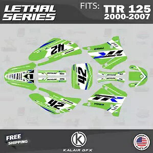 ヤマハ TTR 125 (2000-2007) TTR125 リーサル シリーズ用グラフィックスキット - グリーン Graphics Kit for Yamaha TTR 125 (2000-2007) TTR125 Lethal Series - Green 