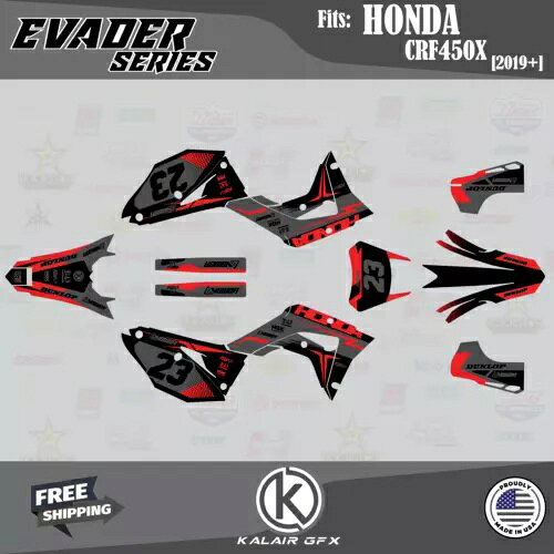 Honda CRF 450X (2019+) Evader 用グラフィックスキット - RED-SHIFT Graphics Kit for Honda CRF 450X (2019+) Evader - RED-SHIFT 
