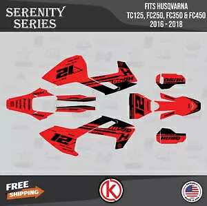 Husqvarna TC125 FC250 FC350 FC450 (2016-2018) Serenity-RedShift 用グラフィックス キット Graphics Kit for Husqvarna TC125 FC250 FC350 FC450 (2016-2018) Serenity-RedShift 