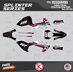 Husqvarna FE250 FE350 FE450 FE501 (2017-2019) スプリンターマゼンタ用グラフィックスキット Graphics Kit for Husqvarna FE250 FE350 FE450 FE501 (2017-2019) Splinter-Magenta 