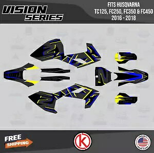 グラフィックスキット Husqvarna TC125 FC250 FC350 FC450 2016 - 2018 Vizion -Blu Shift用 Graphics Kit for Husqvarna TC125 FC250 FC350 FC450 2016 - 2018 Vizion -Blu Shift 