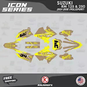 グラフィックキット SUZUKI RM125 250 2001-08 POLISPORT アイコン シリーズ - Tan2 Graphics Kit for SUZUKI RM125 250 2001-08 POLISPORT Icon Series - Tan2 