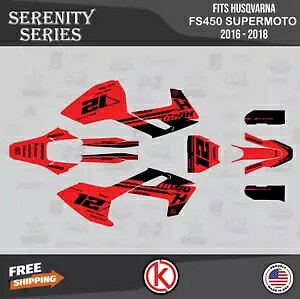 ハスクバーナ FS450 スーパーモト 2016 2017 2018 セレニティ用グラフィックキット - レッドシフト Graphics Kit for Husqvarna FS450 Supermoto 2016 2017 2018 Serenity - Red Shift 