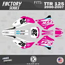 ヤマハ TTR 125 (2000-2007) TTR125 ファクトリー シリーズ用グラフィックスキット - マゼンタ Graphics Kit for Yamaha TTR 125 (2000-2007) TTR125 Factory Series-Magenta(2)