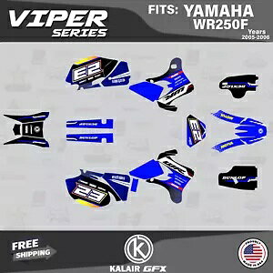 ヤマハ WR250F (2005-2006) バイパー シリーズ用グラフィックスキット - ブルー Graphics Kit for YAMAHA WR250F (2005-2006) Viper Series - Blue 