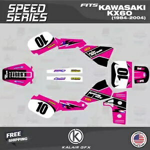 KAWASAKI KX60 (1984-2021) 用グラフィックスキット スピードマゼンタ Graphics Kit for KAWASAKI KX60 (1984-2021) Speed-Magenta