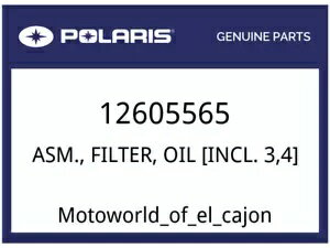 ѡ WORLDҸˤ㤨֥ݥꥹ OEM  12605565 ASM.ե륿 Polaris OEM Part 12605565 ASM., FILTER, OILפβǤʤ51,700ߤˤʤޤ